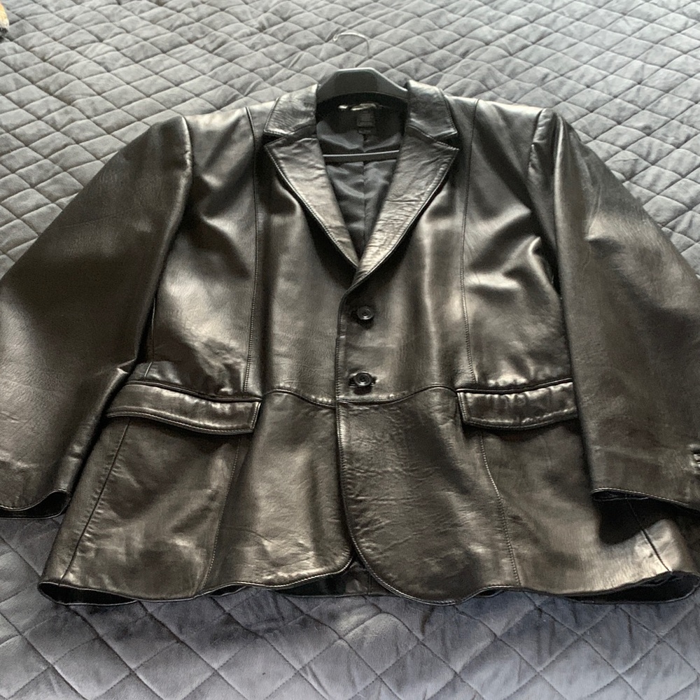 Claiborne Black Leather Blazer